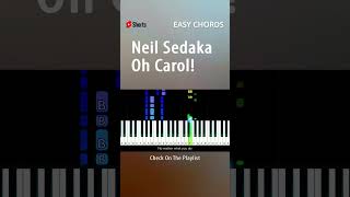 Neil Sedaka  Oh Carol  EASY Piano CHORDS TUTORIAL by Piano Fun Play youtubeshorts shorts [upl. by Ker]