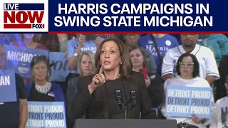 FULL SPEECH Harris campaigns in battleground Michigan  LiveNOW from FOX [upl. by Nonnel]