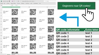 QR codes maken in Excel en printen op stickervel [upl. by Acemat960]