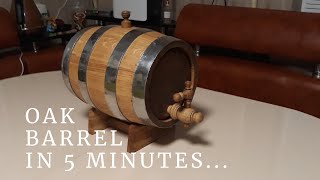 Oak barrel in 5 minutes DIY How to make a wooden barrel with your own hands [upl. by Zeitler513]