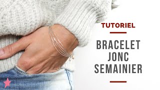 TUTORIEL  Bracelet jonc semainier avec fil dargent 925 [upl. by Thatcher38]