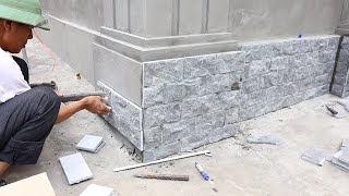 Techniques Installation Natural Stone On Concrete Wall [upl. by Roger311]