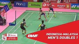 Thomas Cup  MD1  GIDEONSUKAMULJO INA vs GOH VTAN MAS  BWF 2018 [upl. by Gardel721]