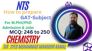 NTS GATSubject Chemistry MCQs 246 to 250 [upl. by Vine]