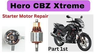 Hero Honda CBZ Xtreme Starter Motor Repairing Part 1st [upl. by Beare]