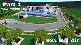 924 Bel Air Mansion  Bloxburg Speed Build  Part 14 [upl. by Sternlight]