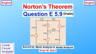 Nortons Theorem Question E 59 Irwin English [upl. by Coralyn]