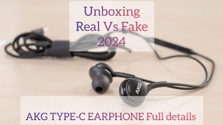 AKG TypeC Earphone unboxing 2023 Real vs Fake details samsung bestearphones [upl. by Anrym]