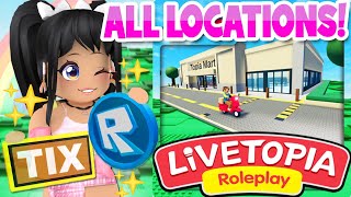 ALL TIX LOCATIONS in Livetopia Roblox Classic Event [upl. by Kelbee]