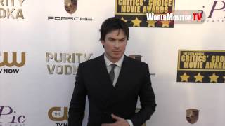 The Vampire Diaries Ian Somerhalder arrives at 2014 Critics Choice Movie Awards [upl. by Eppesiug771]