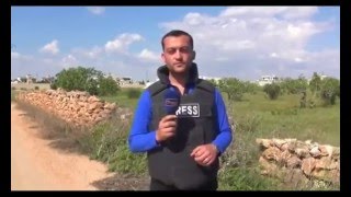 Reporter Hit By Shrapnel From Airstrike Live On TV [upl. by Bills338]