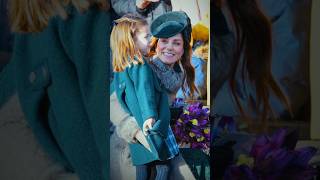 Princess Charlotte copies mommy Catherine curtsying the Queen Christmas Day 2019 [upl. by Wanfried]