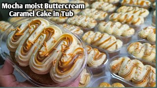 Mocha moist Buttercream Caramel cake Step by step by mhelchoice Madiskarteng Nanay [upl. by Odlonra]