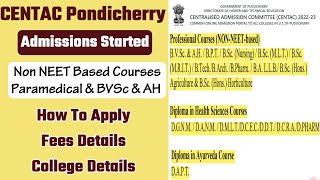 CENTAC PondicherryCENTAC Admission 2022HowtoapplyCentacOnline ApplicationCENTACParamedicalCourses [upl. by Nosduh689]