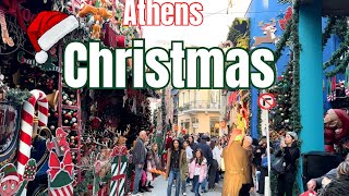 Athens Christmas Lights amp Markets  A Walking Tour Through Festive Greece [upl. by Far]