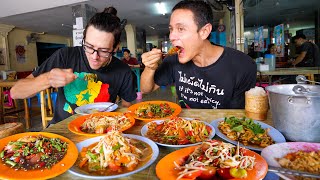 Spicy Thai Street Food 🌶️ GREEN PAPAYA SALAD  Beef Hot Pot  Food Tour in Khon Kaen Thailand [upl. by Almap]