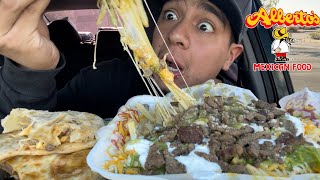 Alberto’s Mexican food Carne Asada Fries  Carne Asada Quesadillas Mukbang [upl. by Rex]