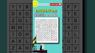 Sopa de letras sopadeletras shorts capitales bolivia capitales quiz shortpants geografia [upl. by Zetrom462]