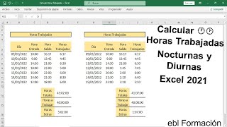 Trucos y Tips Calcular Horas Trabajadas Nocturnas y Diurnas Excel 2021 [upl. by Samuella]