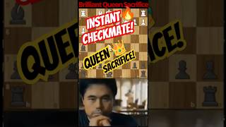 Instant Checkmate The Queen Sacrifice Move⚡️🔥chess chessmastertraps gothamchess hikaru shorts [upl. by Keir]