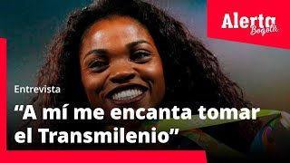 Caterine Ibargüen soltó el chisme de lo mucho que le gusta Bogotá y el Transmilenio [upl. by Jessamyn702]