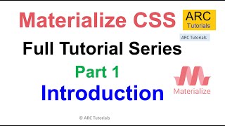 Materialize CSS Tutorial For Beginners  Part 1  Introduction [upl. by Roybn904]