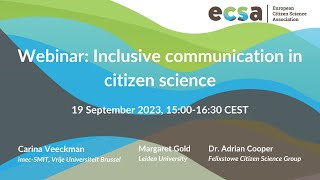 Inclusive Communication in Citizen Science [upl. by Wendeline]