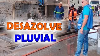 DESAZOLVE de DRENAJE Pluvial con Camion VACTOR en Patio Industrial [upl. by Anilesor670]