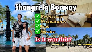 SHANGRILA BORACAY ROOM TOUR RESTAURANTS POOL SERVICE IS IT WORTHIT [upl. by Ydnih]