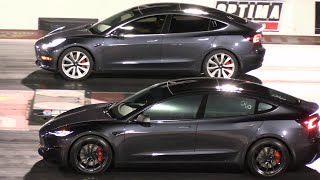 New Tesla Model 3 vs older model 3 [upl. by Annahahs]