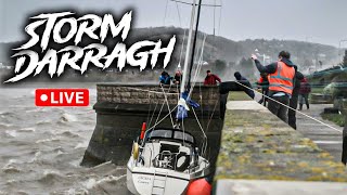 BOATS IN DISTRESS Storm Darragh At Conwy WALES [upl. by Atikir]