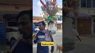 Indian Street artist Flute playing streetart flutemusic amazing musicplayer instrumentalmusic [upl. by Atilek]