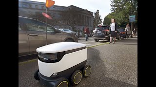 Selfdriving robot delivers glimpse of the future at the Capitol [upl. by Ranee]