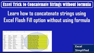 Excel Trick to concatenate strings without using formula [upl. by Gardia784]