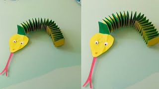 amazing paper snakemoving paper snake Diy easy craft [upl. by Cole]