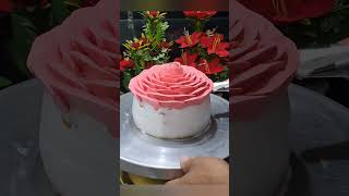 Red Rose Cake shorts video cake birthday rose red trending youtubeshorts vlog homemade [upl. by Macgregor]