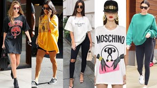 Casual wear oversized Tshirts outfit for womensampgirls how to style oversized tshirts outfit [upl. by Travax]