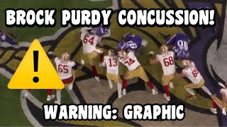 Brock Purdy CONCUSSION INJURY Vs Vikings 😳🙏 49ers Vs Vikings 2023 highlights [upl. by Ayhdnas]