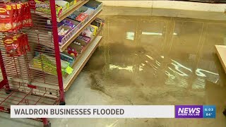 Waldron residents clean up after Monday morning flash flooding [upl. by Yoo]