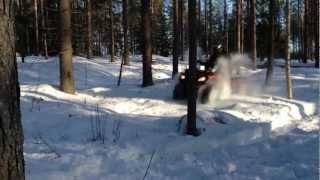 Can am 400 outlander driving on deep snow [upl. by Koerlin547]