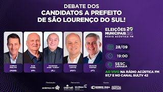 Eleições 2024 candidatos a prefeitos de São Lourenço do Sul participam de debate na Acústica FM [upl. by Reniar]