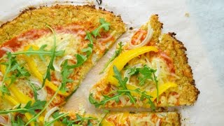 Pizza con masa de coliflor Receta vegetariana [upl. by Arahsit329]