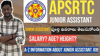 APSRTC Junior assistant job syllabus పూర్తి వివరాలు తెలుసుకోండి  APSRTC JOBS [upl. by Avitzur]