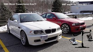 E46 M3 SMG VS 6MT  InDepth Comparison [upl. by Rotkiv40]