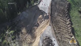 State of Emergency in Wyoming after landslide wipes out state highway  3 Things to Know [upl. by Alcot]