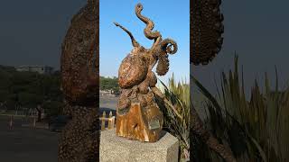 Amazing Sculptures in Brandon Cycling Canada to Mexico a woodturners view [upl. by Rihat601]