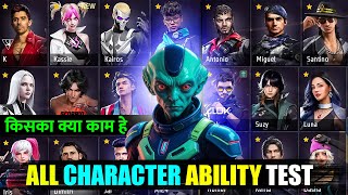 All Character Ability Free Fire 2024  All Active Character Ability  All Character Full Details [upl. by Ahset]