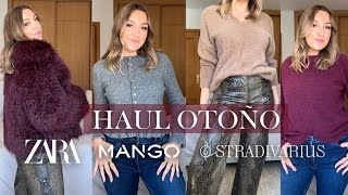 🔥 SUPER HAUL OTOÑO Zara Mango Stradivarius Novedades 🍂 Chaquetas Jerseys Pantalones [upl. by Kaltman767]