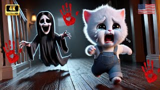 🔥Orphaned Kitten Chased by a Ghost – An Unbelievable Twist🔥cat ai catlover catvideos cutecat [upl. by Tildi164]