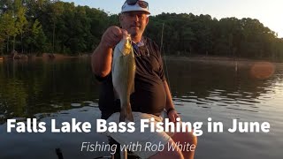 Falls Lake Bass Fishing in June [upl. by Pederson]